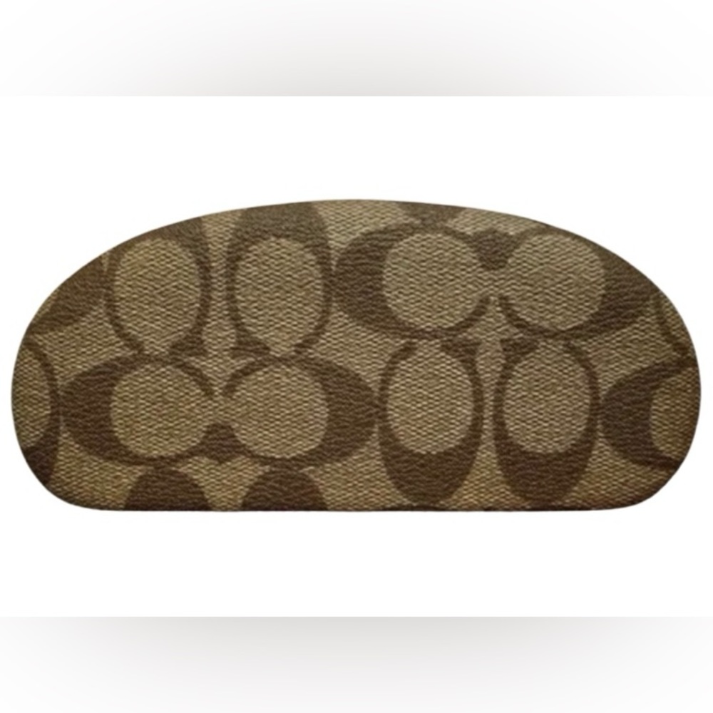 Coach hard clamshell tan brown signature, see sunglass case